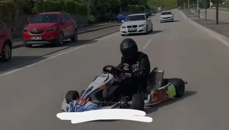Go-Kart Driftiyle Adrenalin Yaşayan Sürücünün Tehlikeli Oyunu